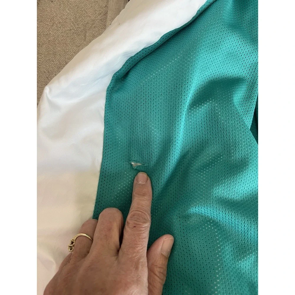 Jordan Jumpman Hooded Windbreaker Jacket Men's Large White Black Teal Mesh Lined